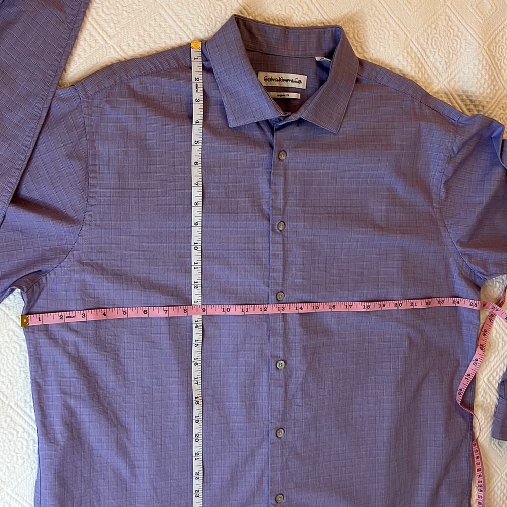 💥💥Calvin Klein XL Purple Gingham Dress Shirt - Picture 8 of 10